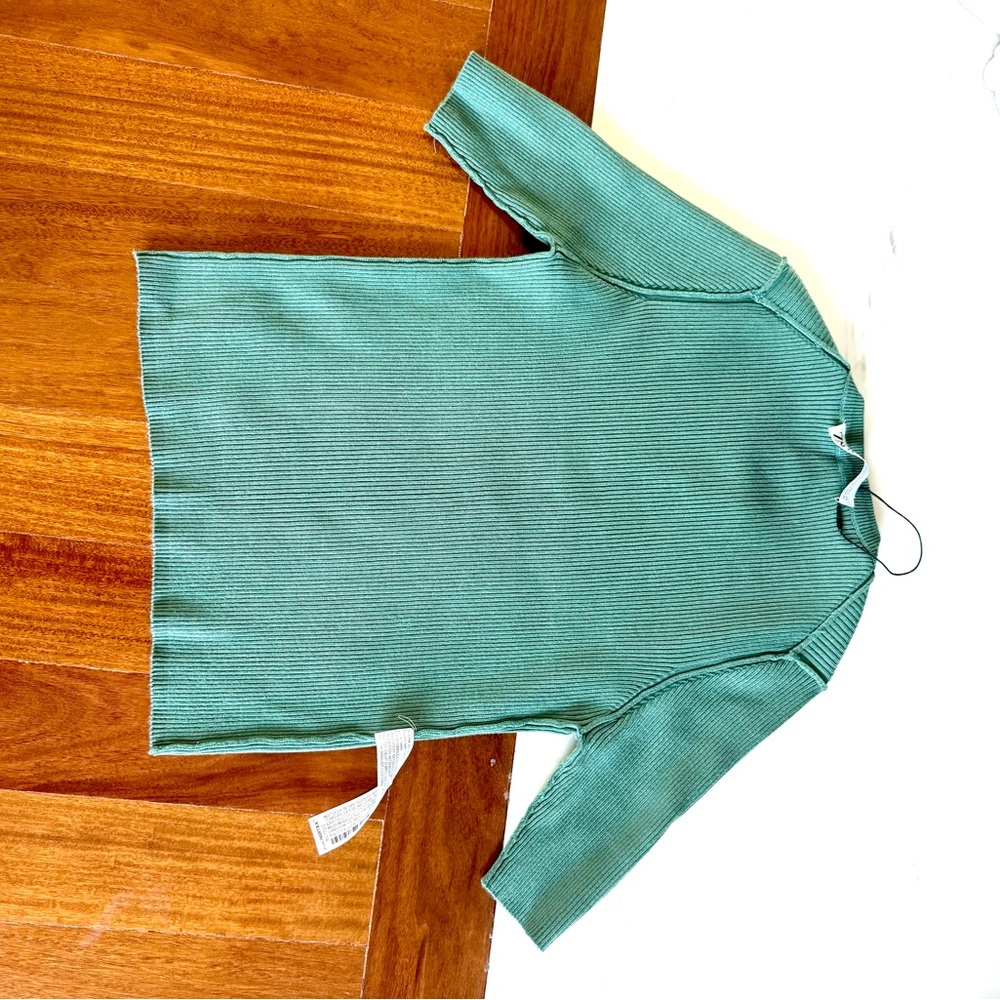 ZARA Women Ribbed Top Blouse Shirts ๐ pistachio green color Size S layer top - Picture 14 of 14